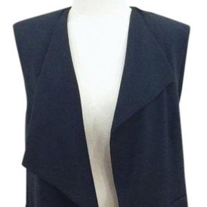 Zara Black Cut Away Draped Vest